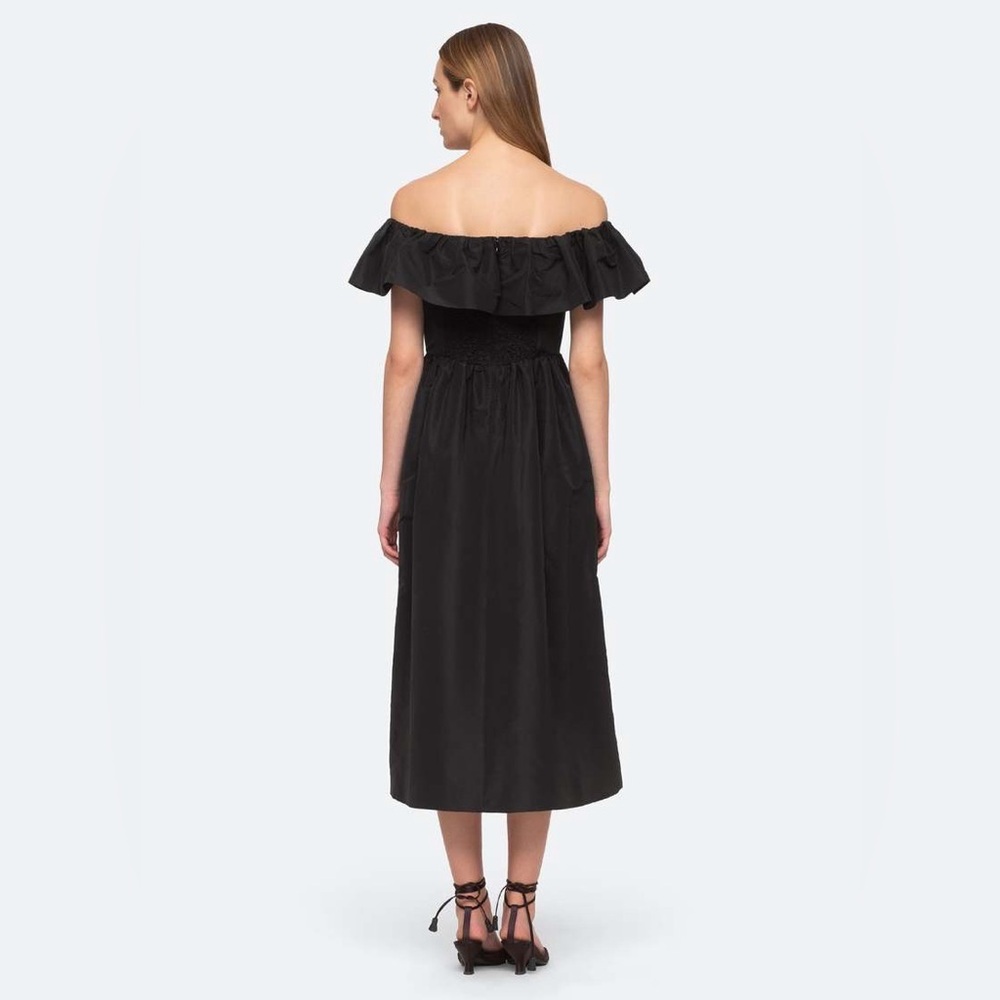 NWT $425 Sea Diana Taffeta Dress In Black - Picture 7 of 9